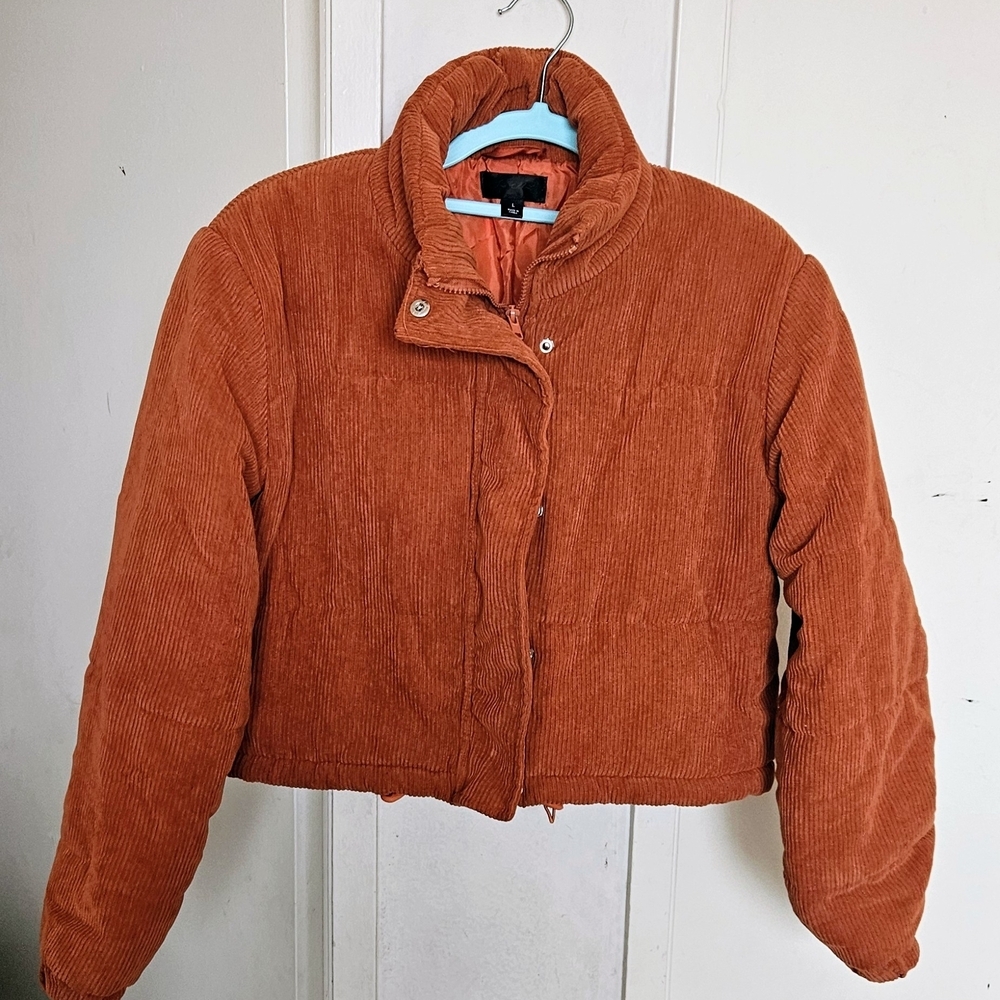 Fall Rusty Corduroy Puffer Jacket